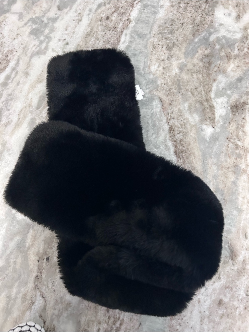 Black Faux Fur Scarf - Women Accessories